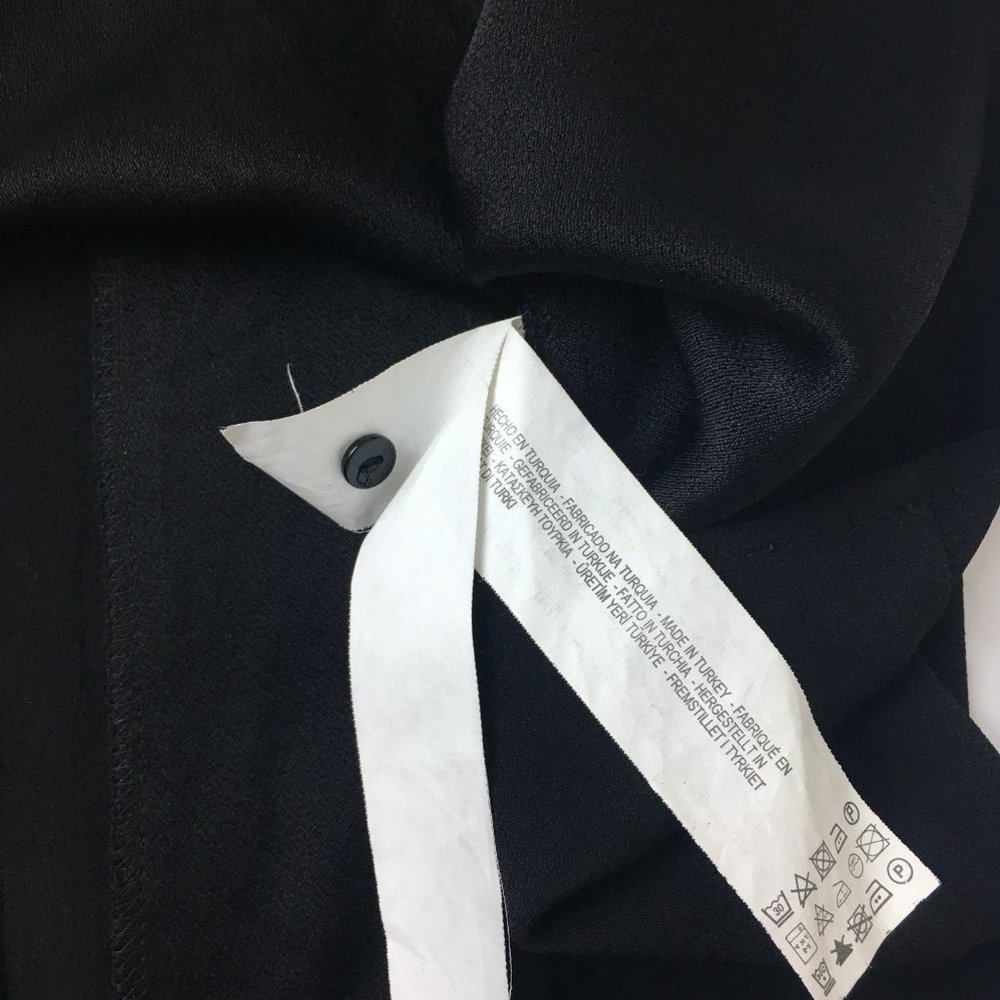 Zara Woman Black Center Stripe Semi Sheer Blouse (L) - Picture 15 of 15